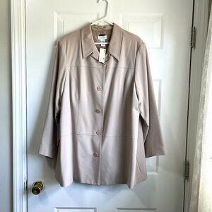 NWT Avenue Vintage Tan Raincoat Lightweight Jacket Plus Size 18/20